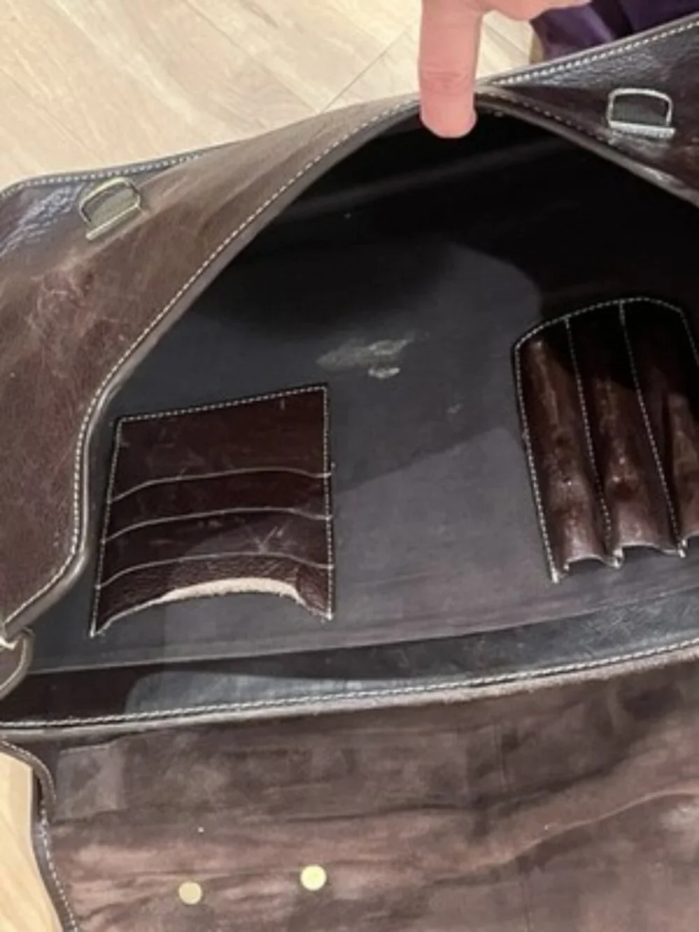 COLE HAAN Heavy Leather Briefcase / Messenger Bag